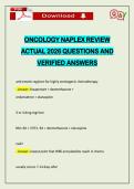 ONCOLOGY NAPLEX REVIEW ACTUAL 2026 QUESTIONS AND VERIFIED ANSWERS