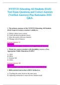 NYSTCE Educating All Students &lpar;EAS&rpar;  Test Exam Questions and Correct Answers &lpar;Verified Answers&rpar; Plus Rationales 2026  Q&A&period;