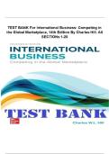 TEST BANK For International Business&colon; Competing in the Global Marketplace&comma; 14th Edition By Charles Hill&period; All SECTIONs 1-20