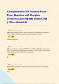 Comprehensive SIE Practice Exam &vert; Exam Questions with Complete Solutions &lpar;Latest Update Verified 2025 &vert; 2026 &ndash; Graded A&plus;     