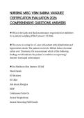 NURSING MISC VSIM SABINA VASQUEZ CERTIFICATION EVALUATION 2026 COMPREHENSIVE QUESTIONS ANSWERS