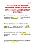 ACI CONCRETE FIELD TESTING  TECHNICIAN- GRADE I QUESTIONS  WITH CORRECT ANSWERS LATEST  UPDATE 2026