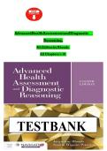 Test Bank For Advanced Health Assessment and Diagnostic Reasoning&comma; 4th Edition by Jacqueline Rhoads All Chapters 1-18 LATEST