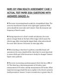 NURS 301 VSIM HEALTH ASSESSMENT CASE 3 ACTUAL TEST PAPER 2026 QUESTIONS WITH ANSWERS GRADED A&plus;