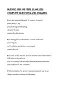 NURSING NUR 108 FINAL EXAM 2026 COMPLETE QUESTIONS AND ANSWERS