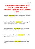 CHAMPIONS PRINCIPLES OF REAL  ESTATE 2 QUESTIONS WITH  CORRECT ANSWERS LATEST UPDATE  2026 