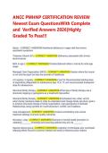 ANCC PMHNP Certification Review 2026&colon; Newest Exam Questions With Complete & Verified Answers &vert; Guaranteed Pass&excl;