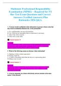 Multistate Professional Responsibility  Examination &lpar;MPRE&rpar; &ndash; Required for NY  Bar Test Exam Questions and Correct  Answers &lpar;Verified Answers&rpar; Plus  Rationales 2026 Q&A&period;