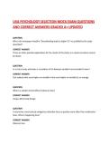 UVA PSYCHOLOGY SELECTION MOCK EXAM QUESTIONS  AND CORRECT ANSWERS GRADED A&plus; UPDATED   