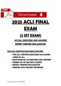 2025 ACLS FINAL EXAM &lpar;3 SET EXAM&rpar;  ACTUAL QUESTIONS AND ANSWERS  EXPERT-VERIFIED EXPLANATION