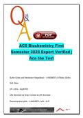 ACS Biochemistry First Semester 2026 &ndash; 150 Exam Questions on Enzyme Kinetics&comma; Protein Structure&comma; DNA Replication & Glycolysis