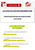 2025 ALPHA PHI ALPHA RISK MANAGEMENT EXAM    COMPLETE EXAM QUESTIONS AND ACCURATE ANSWERS   3 LATEST VERSIONS