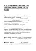 NURS 302 EXAM PREP STUDY GUIDE 2026 QUESTIONS WITH SOLUTIONS ALREADY PASSED