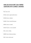NURS 302 EXAM SCRIPT 2026 VERIFIED QUESTIONS WITH CORRECT ANSWERS