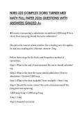 NURS 325 COMPLEX DORIS TURNER MED MATH FULL PAPER 2026 QUESTIONS WITH ANSWERS GRADED A&plus;
