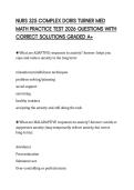 NURS 325 COMPLEX DORIS TURNER MED MATH PRACTICE TEST 2026 QUESTIONS WITH CORRECT SOLUTIONS GRADED A&plus;
