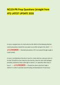 NCLEX-PN Prep Questions &lpar;straight from  ATI&rpar; LATEST UPDATE 2026