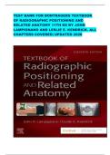 TEST BANK FOR BONTRAGERS TEXTBOOK OF RADIOGRAPHIC POSITIONING AND RELATED ANATOMY 11TH ED BY JOHN LAMPIGNANO AND LESLIE E&period; KENDRICK&period; ALL CHAPTERS COVERED&vert; UPDATED 2026