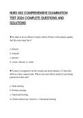 NURS 402 COMPREHENSIVE EXAMINATION TEST 2026 COMPLETE QUESTIONS AND SOLUTIONS