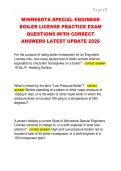 MINNESOTA SPECIAL ENGINEER  BOILER LICENSE PRACTICE EXAM  QUESTIONS WITH CORRECT  ANSWERS LATEST UPDATE 2026