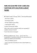 NURS 402 EXAM PREP STUDY GUIDE 2026 QUESTIONS WITH SOLUTIONS ALREADY PASSED