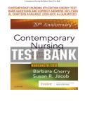 CONTEMPORARY NURSING 8TH EDITION CHERRY TEST  BANK QUESTIONS AND CORRECT ANSWERS 100&percnt; PASS AL CHAPTERS AVAILABLE &lpar;2026-2027&rpar; A&plus; GURANTEED