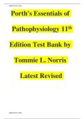 Test Bank For Porth's Pathophysiology&colon; Concepts of Altered Health States Eleventh&comma; North American Edition by Tommie L&period; Norris &vert;&vert;ISBN&colon;9781975176846
