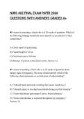 NURS 402 FINAL EXAM PAPER 2026 QUESTIONS WITH ANSWERS GRADED A&plus;