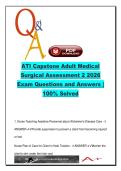 ATI Capstone Adult Medical Surgical Assessment 2 &lpar;NURS 2026&rpar; &ndash; Nursing Program &ndash; Med-Surg&comma; Pharmacology & Critical Care &ndash; 50 Questions