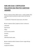 NURS 480 EXAM 1 CERTIFICATION EVALUATION 2026 PRACTICE QUESTIONS ANSWERS