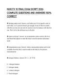 NUSCTX 10 FINAL EXAM SCRIPT 2026 COMPLETE QUESTIONS AND ANSWERS 100&percnt; CORRECT