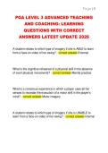 PGA LEVEL 3 ADVANCED TEACHING  AND COACHING&colon; LEARNING  QUESTIONS WITH CORRECT  ANSWERS LATEST UPDATE 2026 