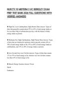 NUSCTX 10 MIDTERM 3 UC BERKELEY EXAM PREP TEST BANK 2026 FULL QUESTIONS WITH VERIFIED ANSWERS