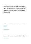 PEDSS LATEST UPDATED ACTUAL EXAM 2026  WITHS COMPLETE QUESTIONS AND  CORRECT VERIFIED  DETAILED ANSWERS  GRADED A&plus;