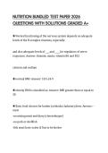 NUTRITION BUNDLED TEST PAPER 2026 QUESTIONS WITH SOLUTIONS GRADED A&plus;