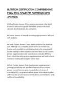 NUTRITION CERTIFICATION COMPREHENSIVE EXAM 2026 COMPLETE QUESTIONS WITH ANSWERS