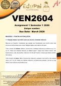 VEN2604 Asainimenthe 1 COMPLETE ANSWERS&rpar; Semester 1 2026 - DUE  March 2026