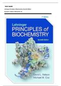 TEST BANK  Lehninger Principles of Biochemistry Seventh Edition by David L&period; Nelson&comma; Michael M&period; Cox                                                               