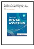 Test Bank for Modern Dental Assisting&comma; 14th Edition by Debbie S&period; Robinson & Linda Bird &vert; 9780323824408 &vert; All Chapters 1-63 &vert; DANB & CDA Exam Prep 2026