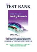 ESSENTIALS OF NURSING RESEARCH&colon; APPRASING EVIDENCE FOR NURSING PRACTICE 10TH EDITION POLIT TESTBANK