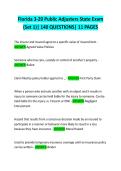 Florida 3-20 Public Adjusters State Exam  &lpar;Set 1&rpar;&vert; 140 QUESTIONS&vert; 11 PAGES 