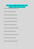 Mesa Airlines Flight Attendant Study Guide Questions with Accurate Answers