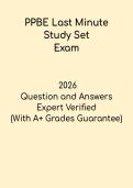 PPBE Last Minute Study Set &ndash; Crash Course Review & Practice Questions 2026