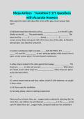 Mesa Airlines - Transition E-175 Questions with Accurate Answers