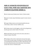 NURS 611 ADVANCED PATHOPHYSIOLOGY EXAM 4 FINAL PAPER 2026 QUESTIONS WITH COMPLETE SOLUTIONS GRADED A&plus;