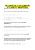 GALEN NSG 3100 EXAM 1 QUESTIONS WITH CORRECT ANSWERS 2026