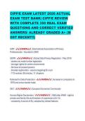 CIPP&sol;E EXAM LATEST 2026 ACTUAL  EXAM TEST BANK&vert; CIPP&sol;E REVIEW  WITH COMPLETE 350 REAL EXAM  QUESTIONS AND CORRECT VERIFIED  ANSWERS&sol; ALREADY GRADED A&plus; &lpar;M  OST RECENT&excl;&excl;&rpar;