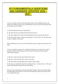 ATI FUNDAMENTALS QUESTIONS AND ANSWERS UPDATED 2026 &ndash; 2027 &period;