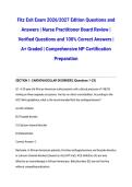 Fitz Exit Exam 2026&sol;2027 Edition Questions and Answers &vert; Nurse Practitioner Board Review &vert; Verified Questions and 100&percnt; Correct Answers &vert; A&plus; Graded &vert; Comprehensive NP Certification Preparation