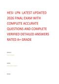 HESI  LPN  LATEST UPDATED 2026 FINAL EXAM WITH COMPLETE ACCURATE QUESTIONS AND COMPLETE VERIFIED DETAILED ANSWERS RATED A&plus; GRADE
